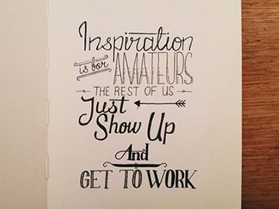Inspiration is for Amateurs hand lettering illustration moleskine typography