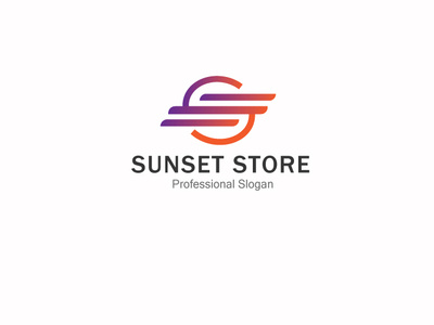 Sunset Store Logo branding business card design design flat icon illustration lettering logo typography vector