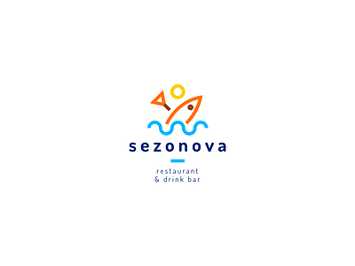 Sezonova bar brand branding clean creative design holiday illustration logo mark restaurant sea vector visual identity