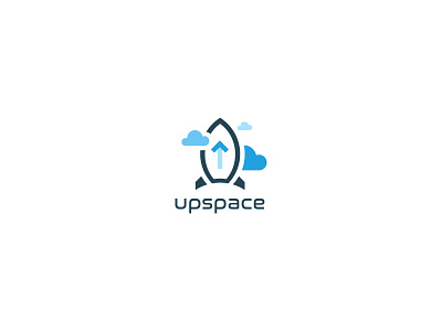 Upspace hosting brand branding clean creative design illustration logo typography vector