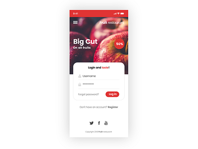 Fruit restaurant app creative design ui ux