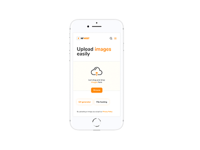 Image hosting app app clean creative design icon ux
