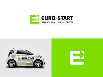 Euro Start branding clean creative design green logo vector