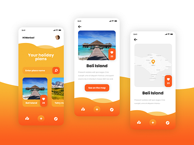 Holiday Plans app application clean creative design mobile ui ux
