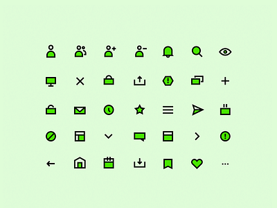 Green Pixel-perfect icons app creative design green icon icon set iconography mobile ui ux vector