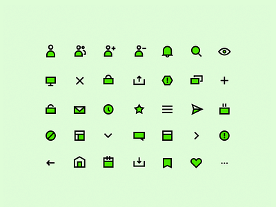 Green Pixel-perfect icons