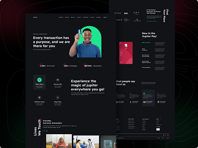 Bank concept landing page bank banking black blacktheem dark darktheme design dribbble landingpage ui ux ui design