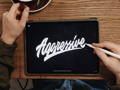 Aggressive - Lettering Logo Sketch for clothing brand branding calligraphy clothing design fashion font free hand lettering identity lettering logo logotype mark packaging script sketches streetwear type typo typography