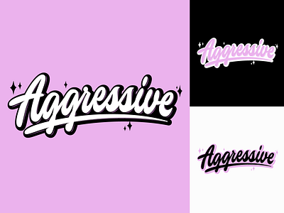Aggressive - T-Shirt Lettering Print for Accessories Brand branding calligraphy clothing design fashion font free hand lettering identity lettering logo logotype mark packaging script sketches streetwear type typo typography
