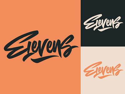 Elevens - Lettering Logo Sketch for Soccer Brand branding calligraphy clothing design fashion font free hand lettering identity lettering logo logotype mark packaging script sketches streetwear type typo typography