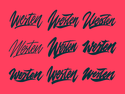 Westen - Lettering Logo Sketches for YouTube blogger branding calligraphy clothing design fashion font free hand lettering identity lettering logo logotype mark packaging script sketches streetwear type typo typography