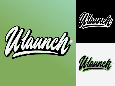 ULaunch - Lettering Logo for Fitness training program branding calligraphy clothing design fashion font free hand lettering identity lettering logo logotype mark packaging script sketches streetwear type typo typography