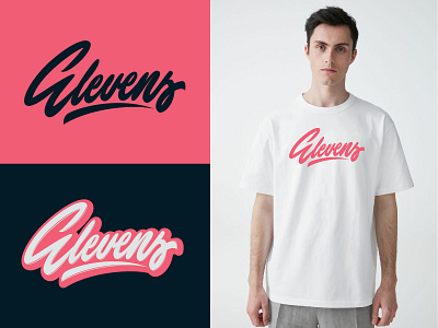 Elevens - Lettering Logo for Soccer Brand branding calligraphy clothing design fashion font free hand lettering identity lettering logo logotype mark packaging script sketches streetwear type typo typography