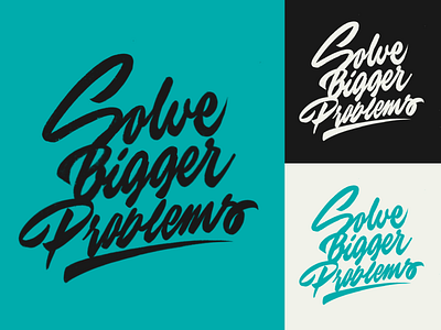 Solve Bigger Problems - Lettering Sketch for CMOx branding calligraphy clothing design fashion font free hand lettering identity lettering logo logotype mark packaging script sketches streetwear type typo typography