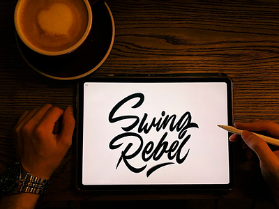 Swing Rebel - Lettering Logo sketches for Clothing Brand branding calligraphy clothing design fashion font free hand lettering identity lettering logo logotype mark packaging script sketches streetwear type typo typography