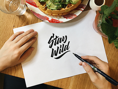 Stay Wild - Logo for Clothing Brand branding calligraphy design font free hand lettering identity lettering logo logotype script sketch sketches type typo typography