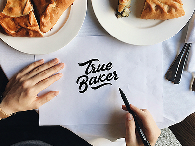 True Baker - Sketch branding calligraphy clothing design font free hand lettering identity lettering logo logotype mark packaging script sketch sketches streetwear type typo typography