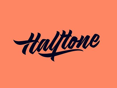 Halftone - Logo for Design Studio branding calligraphy clothing design font free hand lettering identity lettering logo logotype mark packaging script sketch sketches streetwear type typo typography