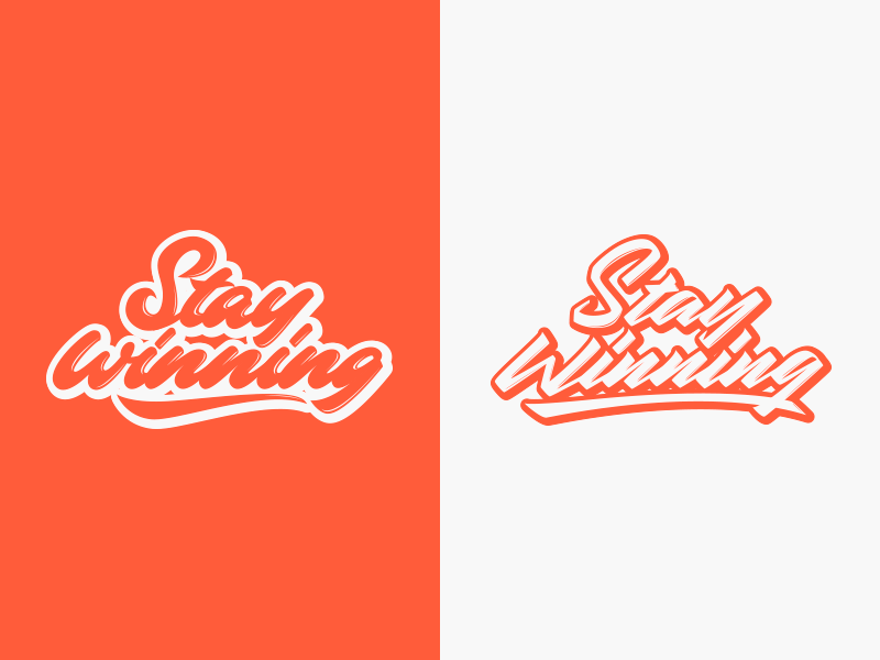 Stay Winning - Logo for Clothing Brand packaging mark clothing streetwear design typo identity branding sketch sketches type script font typography logotype logo lettering hand lettering free calligraphy