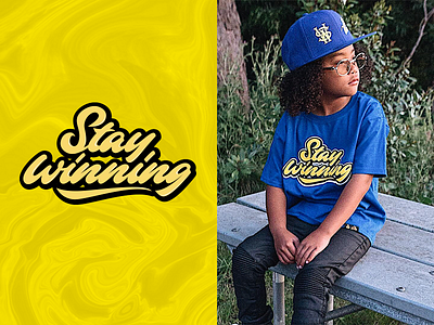 Stay Winning - Logo for Clothing Brand branding calligraphy clothing design font free hand lettering identity lettering logo logotype mark packaging script sketch sketches streetwear type typo typography