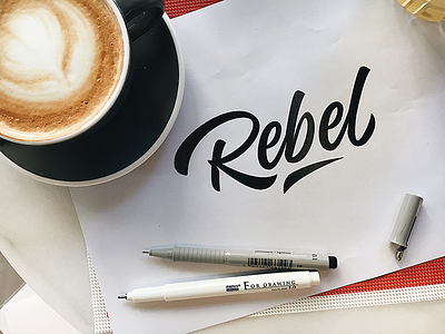 Rebel - Logo Sketch branding calligraphy clothing design font free hand lettering identity lettering logo logotype mark packaging script sketch sketches streetwear type typo typography