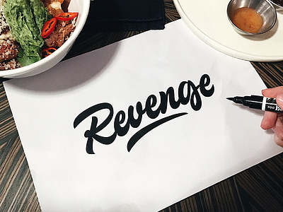 Revenge - Logo Sketch for Clothing Brand branding calligraphy clothing design fashion font free hand lettering identity lettering logo logotype mark packaging script sketches streetwear type typo typography