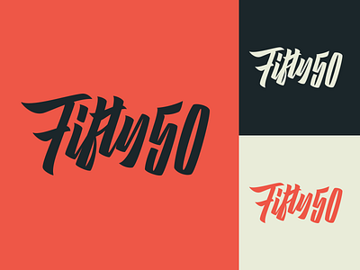 Fifty50 - Logo for design agency from UK branding calligraphy clothing design fashion font free hand lettering identity lettering logo logotype mark packaging script sketches streetwear type typo typography