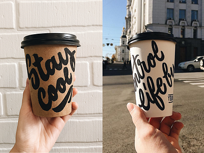 Coffee Cups - Experimental Lettering branding calligraphy clothing design fashion font free hand lettering identity lettering logo logotype mark packaging script sketches streetwear type typo typography