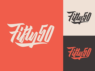 Fifty50 - Logo for design agency from UK branding calligraphy clothing design fashion font free hand lettering identity lettering logo logotype mark packaging script sketches streetwear type typo typography