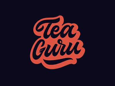 Tea Guru - Logo for Tea Brand branding calligraphy clothing design fashion font free hand lettering identity lettering logo logotype mark packaging script sketches streetwear type typo typography