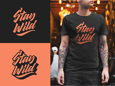 Stay Wild - Full Logo Project for Clothing Brand branding calligraphy clothing design fashion font free hand lettering identity lettering logo logotype mark packaging script sketches streetwear type typo typography