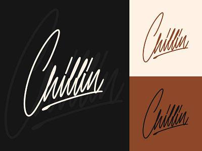 Chillin - Clothing Logo Sketches branding calligraphy clothing design fashion font free hand lettering identity lettering logo logotype mark packaging script sketches streetwear type typo typography