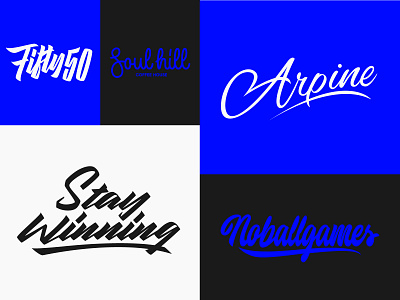 Some Lettering Logotypes branding calligraphy clothing design fashion font free hand lettering identity lettering logo logotype mark packaging script sketches streetwear type typo typography