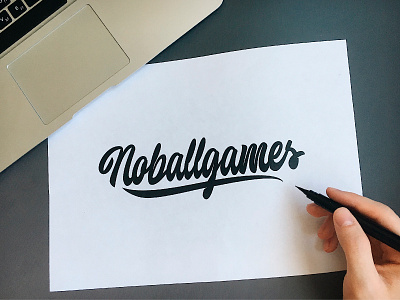 Noballgames - Logo Sketch for Lifestyle-brand branding calligraphy clothing design fashion font free hand lettering identity lettering logo logotype mark packaging script sketches streetwear type typo typography