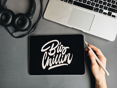 Big Chilling - Lettering Sketch branding calligraphy clothing design fashion font free hand lettering identity lettering logo logotype mark packaging script sketches streetwear type typo typography