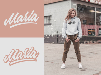 Maria - Full Lettering Project for Photographer branding calligraphy clothing design fashion font free hand lettering identity lettering logo logotype mark packaging script sketches streetwear type typo typography