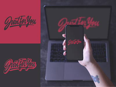 Just For You - Full Logo Project for Startup Loyalty Program branding calligraphy clothing design fashion font free hand lettering identity lettering logo logotype mark packaging script sketches streetwear type typo typography
