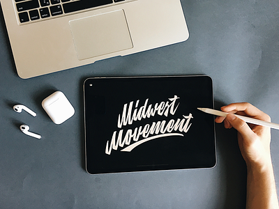 Midwest Movement - Sketch for Gaming Team branding calligraphy clothing design fashion font free hand lettering identity lettering logo logotype mark packaging script sketches streetwear type typo typography