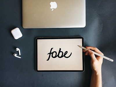 Fobe - Lettering Logo Sketch for Mobile App branding calligraphy clothing design fashion font free hand lettering identity lettering logo logotype mark packaging script sketches streetwear type typo typography