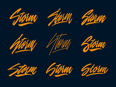 Storm - Lettering Logo Sketches for Porsche-tuning company branding calligraphy clothing design fashion font free hand lettering identity lettering logo logotype mark packaging script sketches streetwear type typo typography