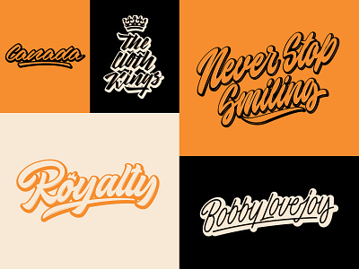 Lettering Logos Collection branding calligraphy clothing design fashion font free hand lettering identity lettering logo logotype mark packaging script sketches streetwear type typo typography