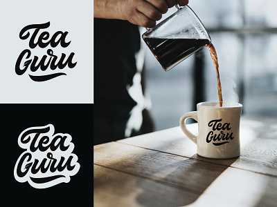 Tea Guru - Logo for Tea Brand branding calligraphy clothing design fashion font free hand lettering identity lettering logo logotype mark packaging script sketches streetwear type typo typography