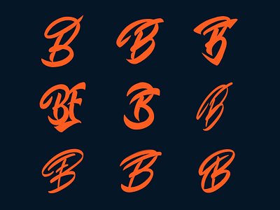 BF - Monogram sketches for personal training fitness company branding calligraphy clothing design fashion font free hand lettering identity lettering logo logotype mark packaging script sketches streetwear type typo typography