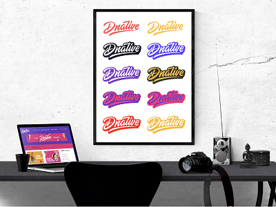 Dnative - Logo options for blog about social media marketing branding calligraphy clothing design fashion font free hand lettering identity lettering logo logotype mark packaging script sketches streetwear type typo typography