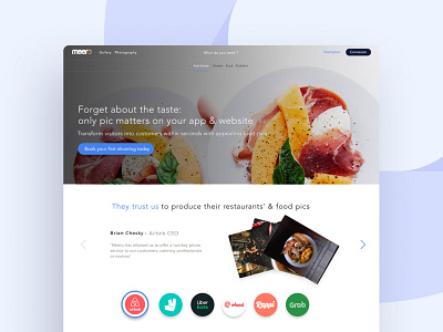 Landing page food for Meero branding branding and identity branding design design food landing landing design landing page landing page design landing page ui ui ui ux ui design uidesign uiux webdesign website websites