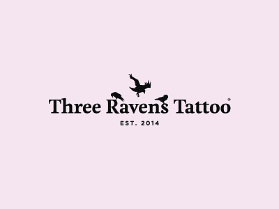 Three Ravens Tattoo brand branding graphicdesign identity logo logotype serif typeface typography