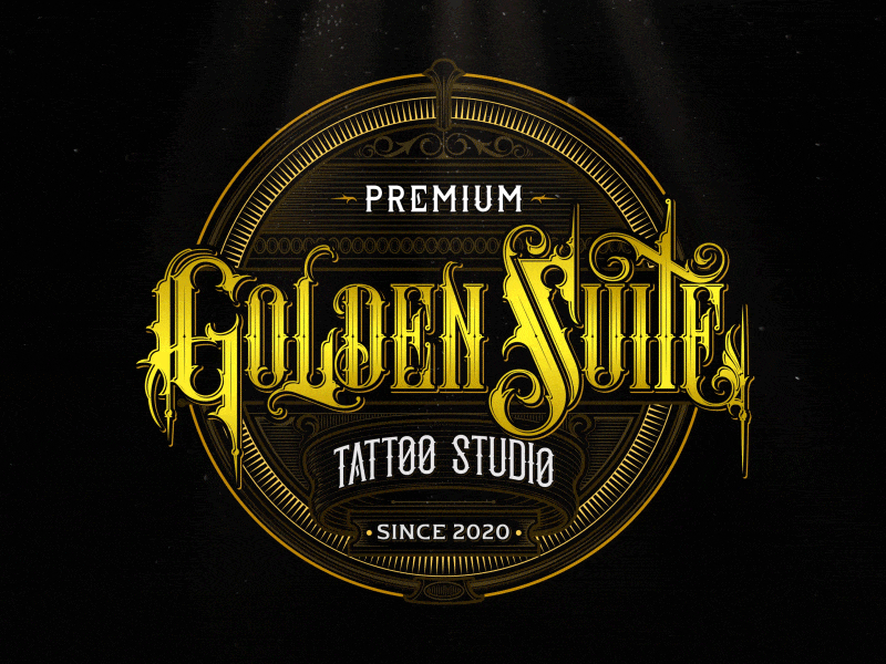 Logo Animation ▸ Golden Suite ® Tatto Studio 4K 3d after effects animation branding icons intro logo logo animation mograph motion motion graphics