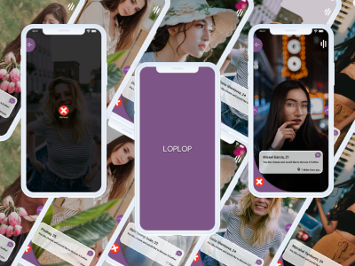 LOPLOP android dating datingapp design iphone mock up ui ux wireframe woman