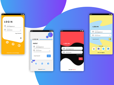 Login android android app design design figma login login box login form login page mobile mock up onboard sosialmedia ui ux wireframe