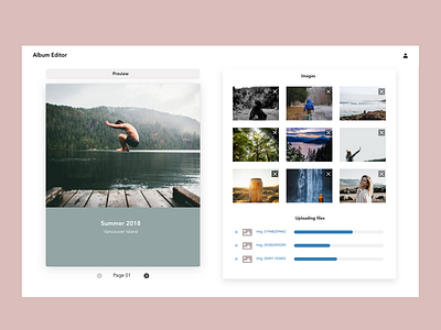 Photo Album Editor app design illustration interaction interaction design interactiondesign photos product product design ui ux vector web website website design